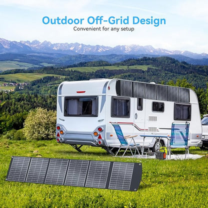 400W Portable Solar Panel for Most Power Stations, Foldable & Lightweight Solar Suitcase with Kickstands, 40V MC4 & Multi-Output for Solar Generators, RVs, Camping, and Outdoor Use