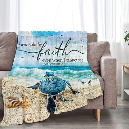 Sea Turtle Throw Blanket Turtle Blanket for Kids Adults Super Warm Soft Cozy Plush Fleece Flannel Blanket for Sofa Couch Bed Birthday Gifts Sea Turtle Print Blanket 60inchx80inch