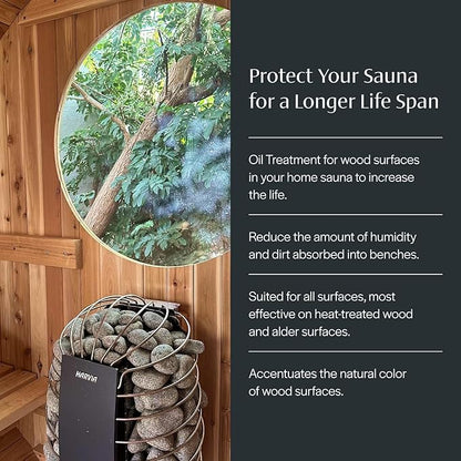 Almost Heaven Saunas Cleaner Care Kit, Includes Natural Wood Cleaner, Paraffin Oil, Gloves, Sponge & Sandpaper, Traditional or Infrared Cleaning & Protection Solutions for Indoor or Outdoor Saunas