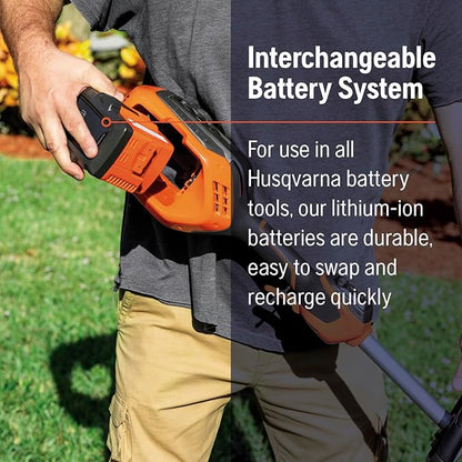Husqvarna WeedEater 320iL Cordless String Trimmer with 4 Ah Battery and Charger, 16-Inch Straight Shaft Electric Weed Eater with Rapid Replace Trimmer Head for Seamless String Reloading, 970480104