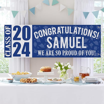 Let's Make Memories Personalized Graduation Banner Class of 2025 - Graduation Party Decorations - Congratulations Banner - Indoor/Outdoor Vinyl - Best in Class - Purple - 10 ft.