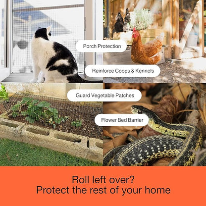 MaPorch Solar Panel Bird Guard Mesh Screen - 6 in x 120 ft Black PVC Coated Galvanized Steel - Solar Panel Netting Mesh - Includes 80 Clips, Scissors & Gloves for Easy DIY Install