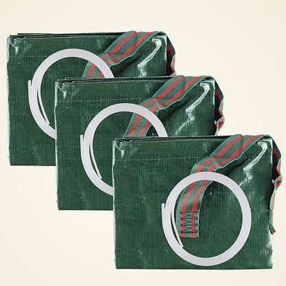 Gardzen 3-Pack 72 Gallon Yard Waste Bags, Reusable Heavy Duty Collapsible Garden Leaf Bags with Plastic Ring, Stand-Up Yard Waste Bin for Leaves, Lawn Debris & Grass Clippings, PE Material