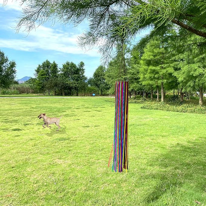 Satin Ribbon Windsock Streamer, Outdoor Decorations for Your Patio, Garden, Yard, Dock and Camper, 60-Inch