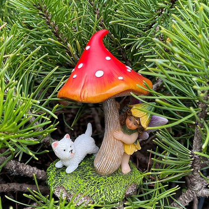 Mood Lab Fairy Garden - Miniature Figurines & Accessories - Hide and Seek Statue Kit - Outdoor or House Decor