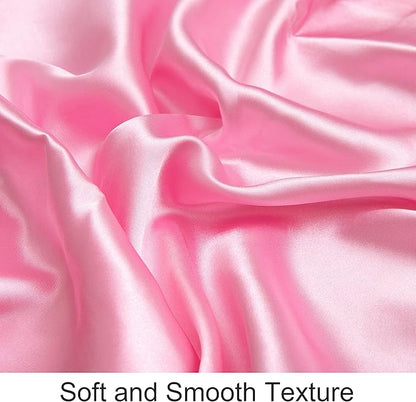 NTBAY Silk Satin Toddler Pillowcases, Small Pillow Case Pillow Cover 14x20 Inches with Envelope Closure, Soft and Silky Cooling Travel Pillow Covers for Nursery, Kids, Boys and Girls, Pink, 2 Pack