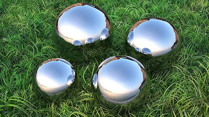 Lulu Decor, Size 18 Silver Stainless Steel Gazing Mirror Ball, Smooth Reflective Shiny Garden Decoration Globe