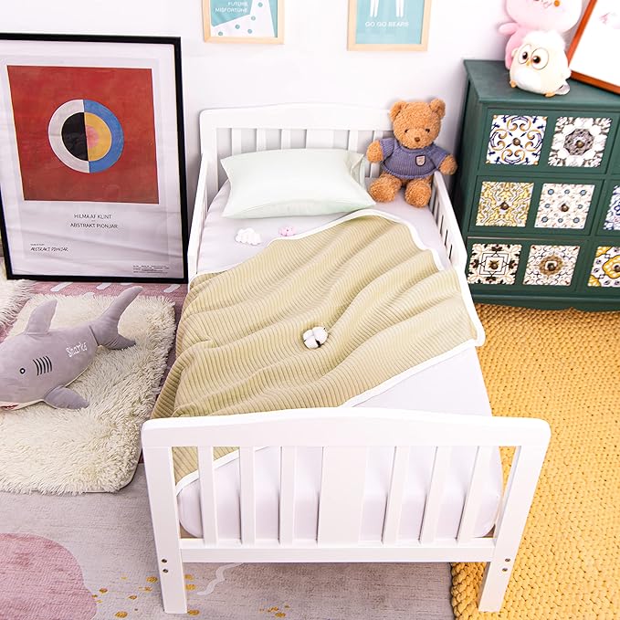 NTBAY Jersey Cotton Quilted Toddler Blanket, Breathable and Warm for Boys and Girls Baby Blanket, 30x40 Inches, Camel Stripe