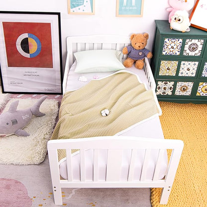 NTBAY Jersey Cotton Quilted Toddler Blanket, Breathable and Warm for Boys and Girls Baby Blanket, 30x40 Inches, Camel Stripe