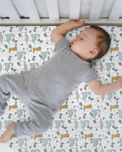 Baby Crib Sheets Boy Girl for Standard Crib Mattress - Ultra Soft Jersey Knit Neutral Crib Mattress Sheet, Safe and Snug, Durable, Stylish Crib Sheet Fitted, 28''x52''x9'' Extra Deep Pocket