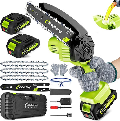 Mini Chainsaw Cordless,[2025 Upgraded] Electric Saw Gifts for Men Dad Husband Gardener, Cool Gadgets for Men 2025, Stocking Stuffers for Adults Christmas Gifts for Women