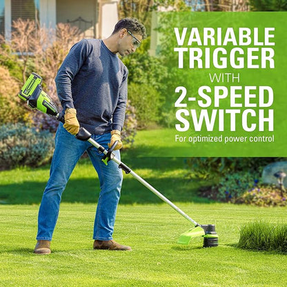 Greenworks 40V 17-Inch Brushless String Trimmer, Battery and Charger Not Included