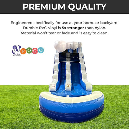Inflatable Water Slide for Kids & Toddlers with Inflatable Pool, Backyard, Park or Commercial Use, Outdoor Water Play, Includes Blower Stakes, Splash Pool & Storage Bag, Large 25.5' x 9' x 15'