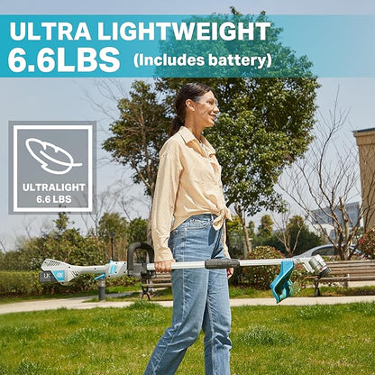 RB 40V 15" Cordless 2-in-1 Grass Trimmer and Edger – Lightweight, Powerful, with 2.0Ah Battery & Charger & 39ft 0.079'' line, Auto Feed, Adjustable Speed & Telescopic Handle