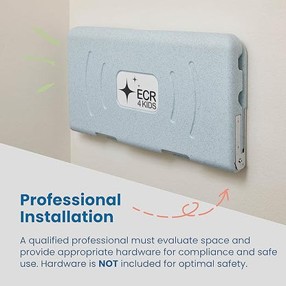 ECR4Kids Horizontal Wall-Mounted Changing Station, Baby Changer, Blue/Grey Speckled