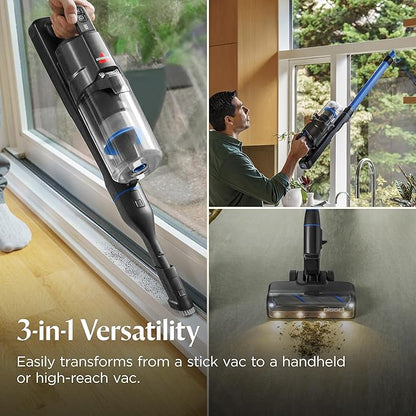 Bissell PowerClean FurFinder 200W Self-Standing Cordless Vacuum w/Tangle Free Brush Roll, Strong Suction, Removeable Battery, Wall Mount, Upholstery Tool & Bright Headlights