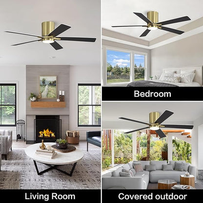 WINGBO 48" DC Flush Mount Ceiling Fan