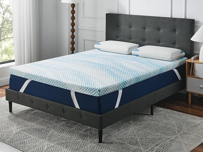 Cool Cloud Supreme 3 Inch Gel Memory Foam Full Mattress Topper – Cooling, Ventilated Design for Back and Pressure Relief