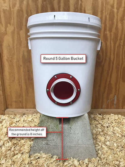 RentACoop DIY Large 6-Port Chicken Feeder Kit - Includes Ports, Rain Hoods, and Hardware - Suitable for Bantam Chickens, Turkeys, Ducks, Peafowl, and Other Poultry - 6 Pack