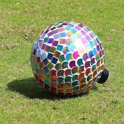 VCUTEKA Gazing Ball, Glass Mosaic Gazing Balls Sphere for Garden Lawn Outdoor Ornament Yard Decorative, 10-Inch