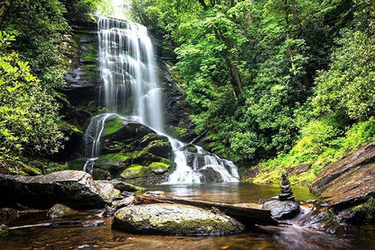 Waterfall Wallpaper Natural Landscape Lake Green Forest Wall Mural for Living Room Bedroom Dining Room Basement(Not Self-Adhesive)