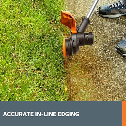 Worx WG183 40V 13" Cordless String Trimmer (Batteries & Charger Included), Black and Orange