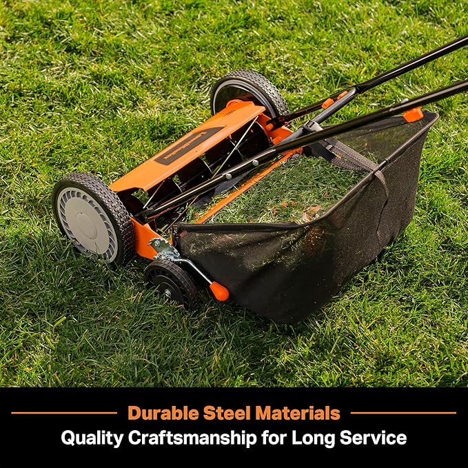 LawnMaster LMRM1801 Push Reel Lawn Mower 18-Inch 5-Blade
