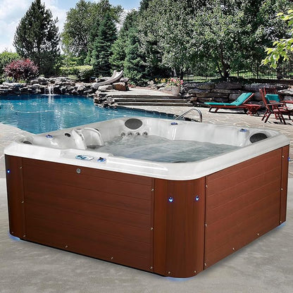 Amplified 100-Jet 6-Person Lounger Spa with Bluetooth Stereo and 3 Pumps by Essential Hot Tubs
