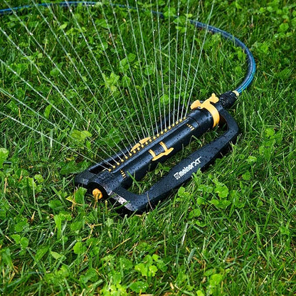 Melnor 65167AMZ XT Turbo Oscillating Sprinkler, 4,500 sq. ft., Quick Connect Bundle, 3-Way Adjustable, Black, Yellow (Pack of 12)