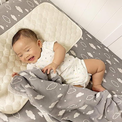 American Baby Company Heavenly Soft Chenille Sherpa Receiving Blanket, 3D Gray, 30" x 35", Warm and Cozy for Boys and Girls, Ideal for Baby Carrier, Stroller, and Travel
