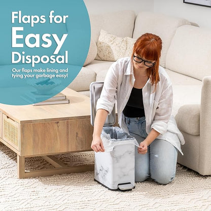 Trash Bags - Small Garbage Bags, Clear Trash Can Liners for Bathroom Bins, Bedroom, Office & Kitchen Waste, Multi-Purpose Household Wastebasket Cleaning Supplies - 2.6 Gallon, Pack of 1