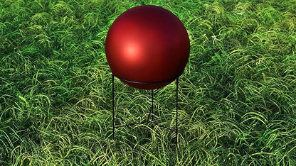 Lulu Decor, Matt Red Stainless Steel Gazing Mirror Ball Size 12 with Stand