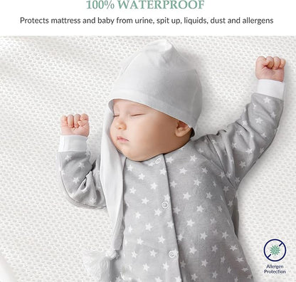 Breathable Crib Waterproof Mattress Protector Pad- Hypoallergenic - Noiseless - Washable- Breath Easy, Babies and Toddlers, Lab Tested - Crib Size 28"X52" by Slumberfy