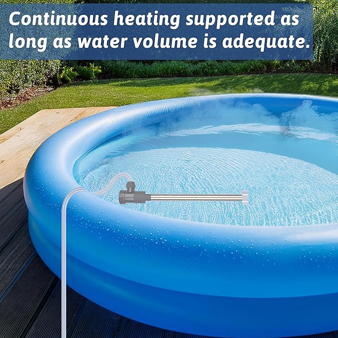 3500W 240V Immersion Water Heater Portable Electric Pool and Hot Tub Submersible Water Heater with Temp Control, WiFi Timer for Bathtub, Baptistry, Swimming pool, above ground pool and Sap