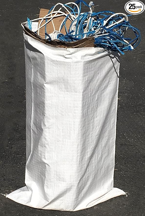Sandbaggy Large Sandbags - Size: 25" x 40" - Thick Heavy Duty Contractor Bags, Heavy Duty Garbage Bags, Dumpster Bag, Construction Trash Bags, 6 mil (25 Bags)