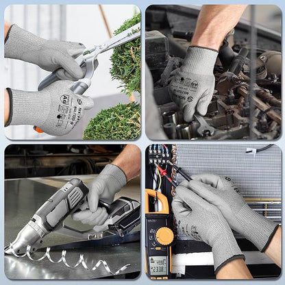 Schwer 3 Pairs Cut Resistant Gloves ANSI A6/A7 (Send Randomly) Cut Proof Work Gloves, Touchscreen, for Men and Women Used to Woodworking, Glass Cutting, Construction, Cargo Handling, L