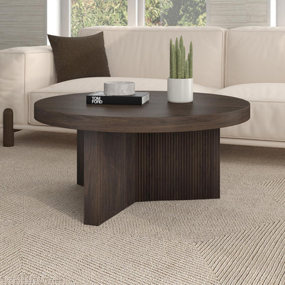 32" Scandinavian Fluted Coffee Table