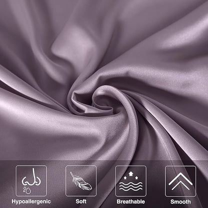 Mulberry Silk Pillowcase for Hair and Skin,Cooling Silk Pillow Case with Hidden Zipper,Allergen Proof Dual Sides Soft Breathable Smooth Silk Pillow Cover for Women (Pink Purple,Standard)