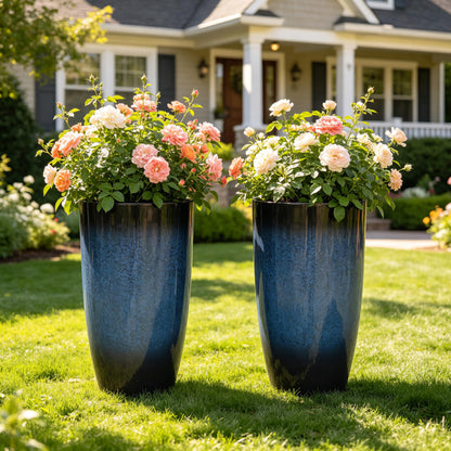 Autodaya 24" Large Tall Outdoor Planters Set of 2 (2 Count)