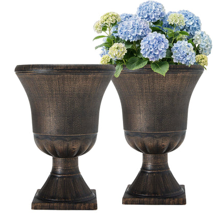 22" Tall Urn Planters Set of 2 Large Flower Pots (2 Count)