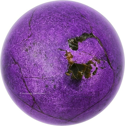 Amazing Gemstone Stichtite Crystal Ball with Stand - 2 Inches Crystal Sphere Meditation Balls for Witchcraft and Decorative Balls