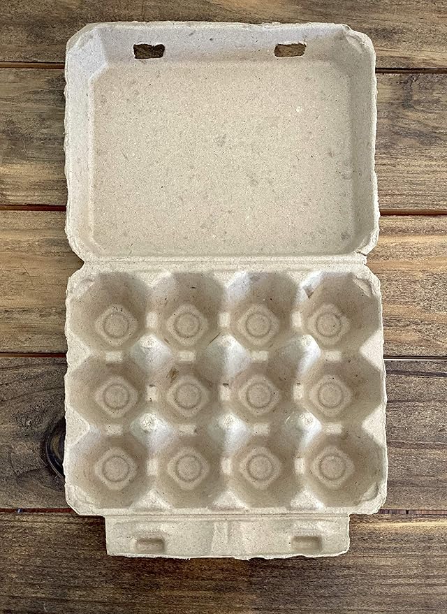 "Vintage Egg Cartons for 12 Large Eggs – Classic 3x4 Layout – Durable Recycled Cardboard – Farmhouse Style – Eco-Friendly Packaging - Tan 25 Pack