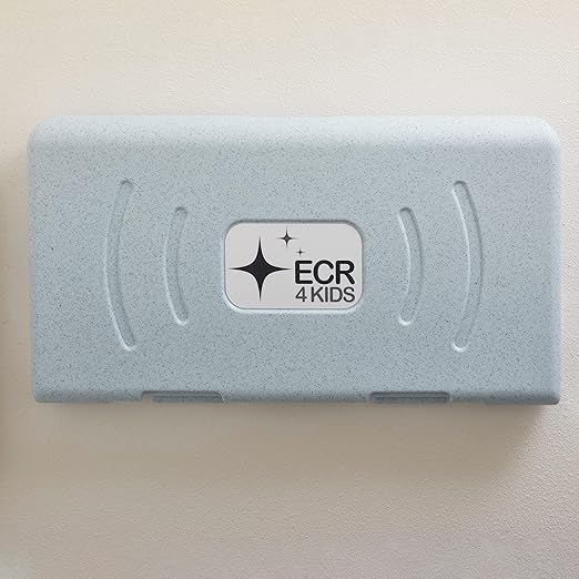ECR4Kids Horizontal Wall-Mounted Changing Station, Baby Changer, Blue/Grey Speckled