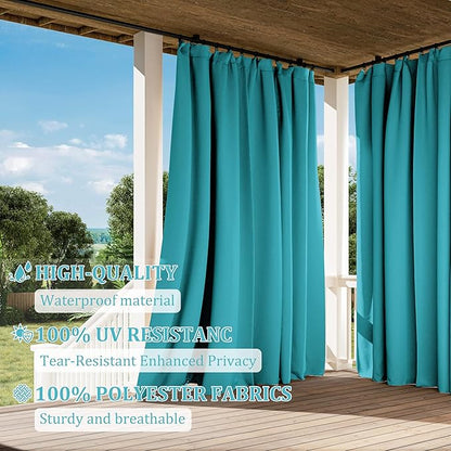 Gazebo Universal Replacement Privacy Curtain,10'×13' Gazebo Outdoor Waterproof Curtains, 4-Panels Sidewall Curtains with Double Zipper for Patio Canopy, Garden and Backyard (Curtain Only)