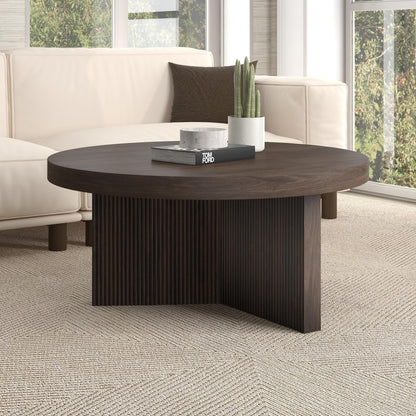 32" Scandinavian Fluted Coffee Table