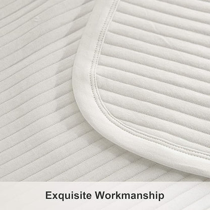 NTBAY Jersey Cotton Quilted Toddler Blanket, Breathable and Warm for Boys and Girls Baby Blanket, 30x40 Inches, White Stripe