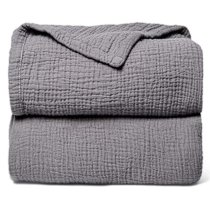 Lulu moon Muslin Quilt Blanket, Crib Blanket for Baby and Toddler,47x47 Inches(Gray)