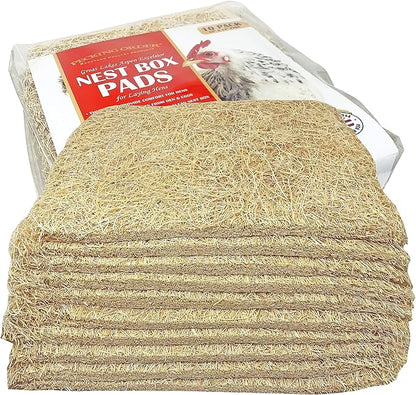 Pecking Order Nest Box Pads for Chicken Nesting Boxes - 13 x 13 Pads Made in USA from Sustainably Sourced Aspen Excelsior,(Pack of 30)