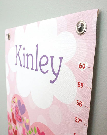 Personalized Growth Chart for Kids, Floral Pink - I See Me!