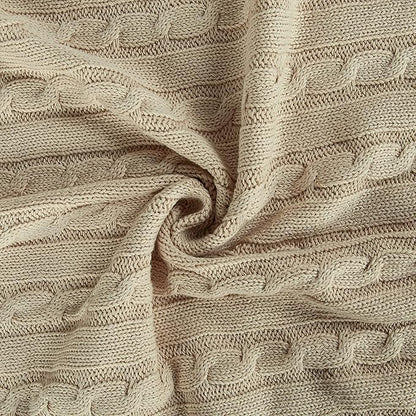 NTBAY 100% Pure Cotton Cable Knit Toddler Blanket, Super Soft Warm Breathable 30x40 Baby Blanket for Crib, Stroller, Nursery, Travel, Newborn, 30x40 Inches, Apricot
